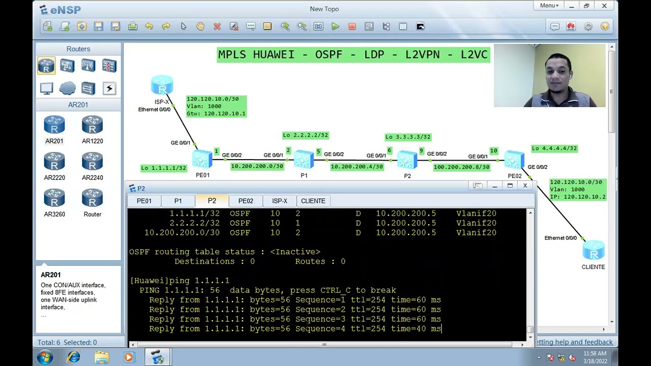 MPLS HUAWEI - L2VPN - OSPF - LDP - ATIVANDO CLIENTE EM L2VC