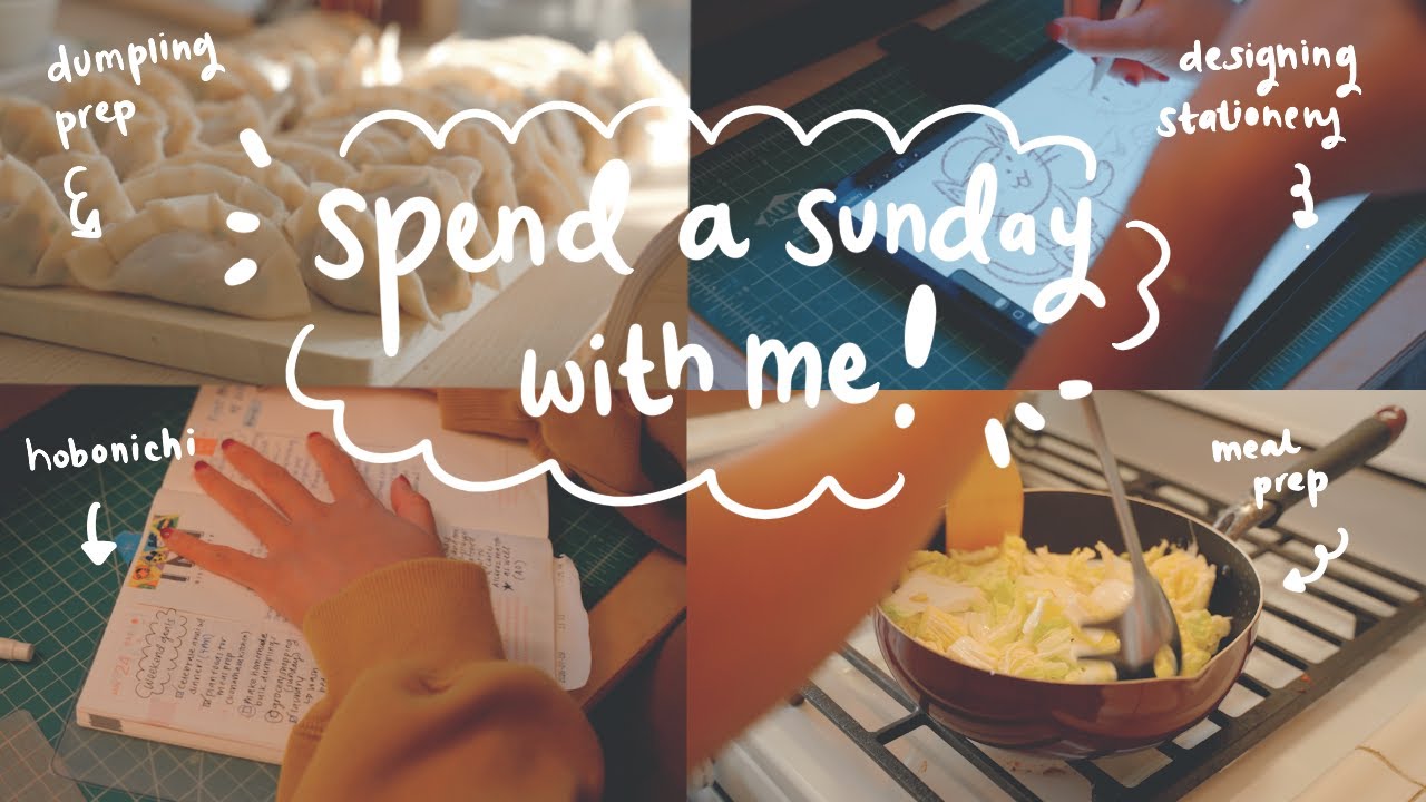 [asmr vlog] grocery shopping, making dumplings, and designing stationery for my small art business 🥬
