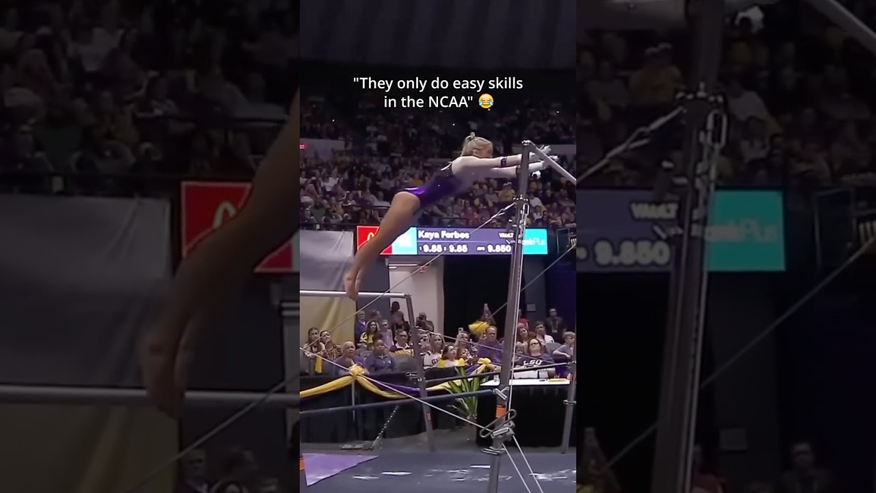 Imagine competing against an Olympic Champion in college💀 #gymnastics #difficulty #bars #livvy
