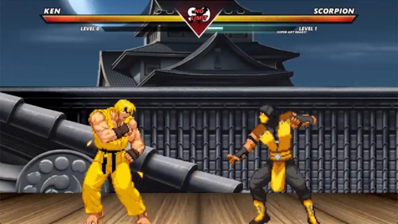 FIRE KEN VS SCORPION INSANELY EPIC M.U.G.E.N BATTLE.