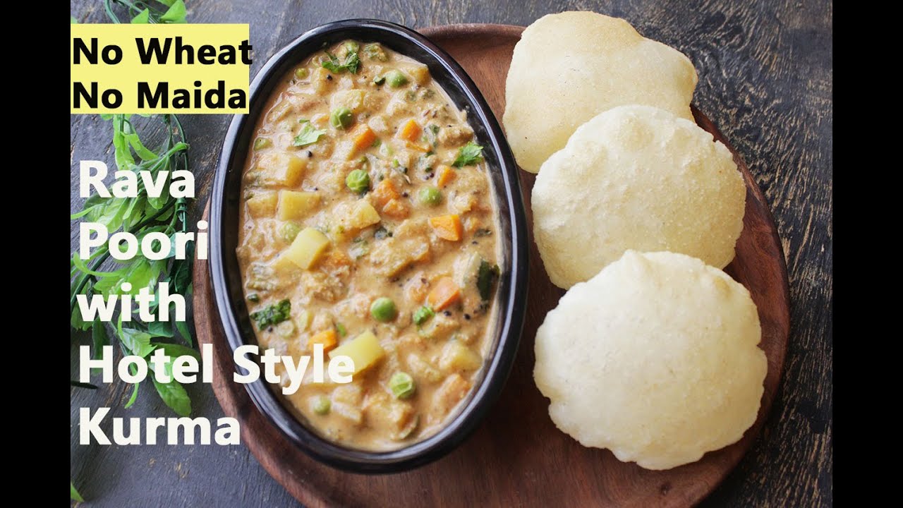 Rava Poori with Hotel Style Kurma | How to Make Rava Puri with Kurma | Amazing Breakfast