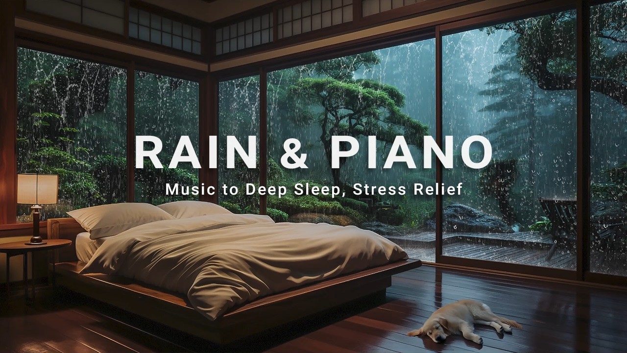 Soothing Relaxing Music for Deep Sleep, Meditation, Relaxation - Rain Sounds & Piano in Cozy Room