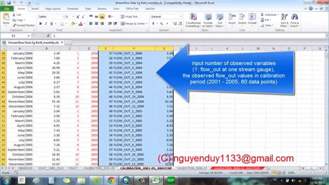 [SWAT] Calibration, validation of SWAT model using SUFI-2 in SWAT-CUP (hiệu chỉnh, kiểm định SWAT)