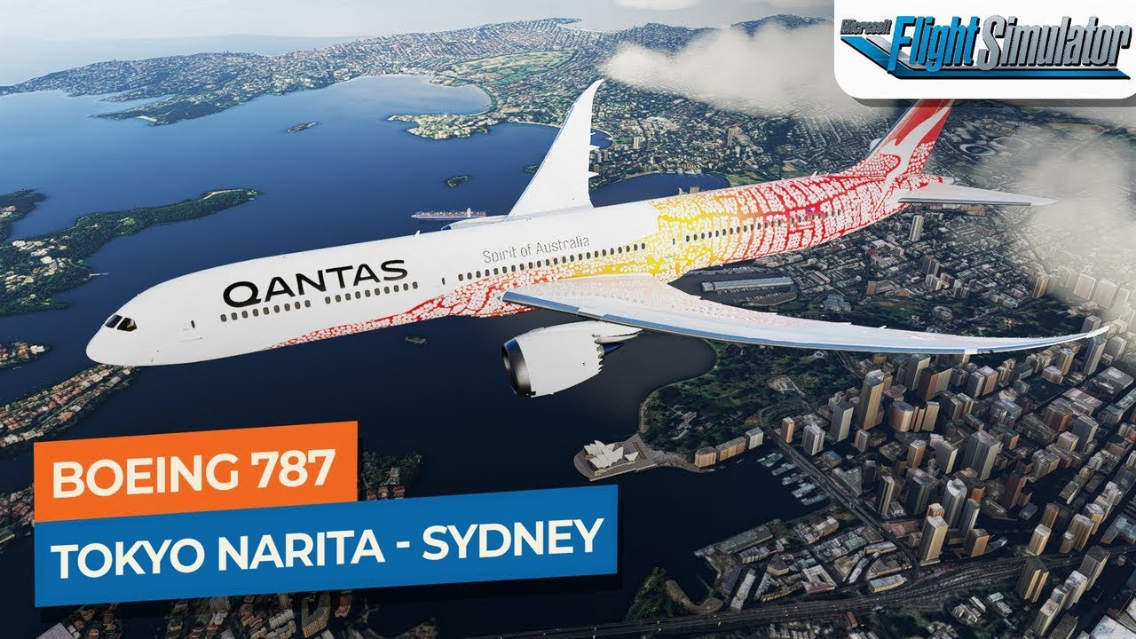 [MSFS] Tokyo Narita to Sydney Kingsford Smith - Boeing 787-10 Qantas｜Drawyah