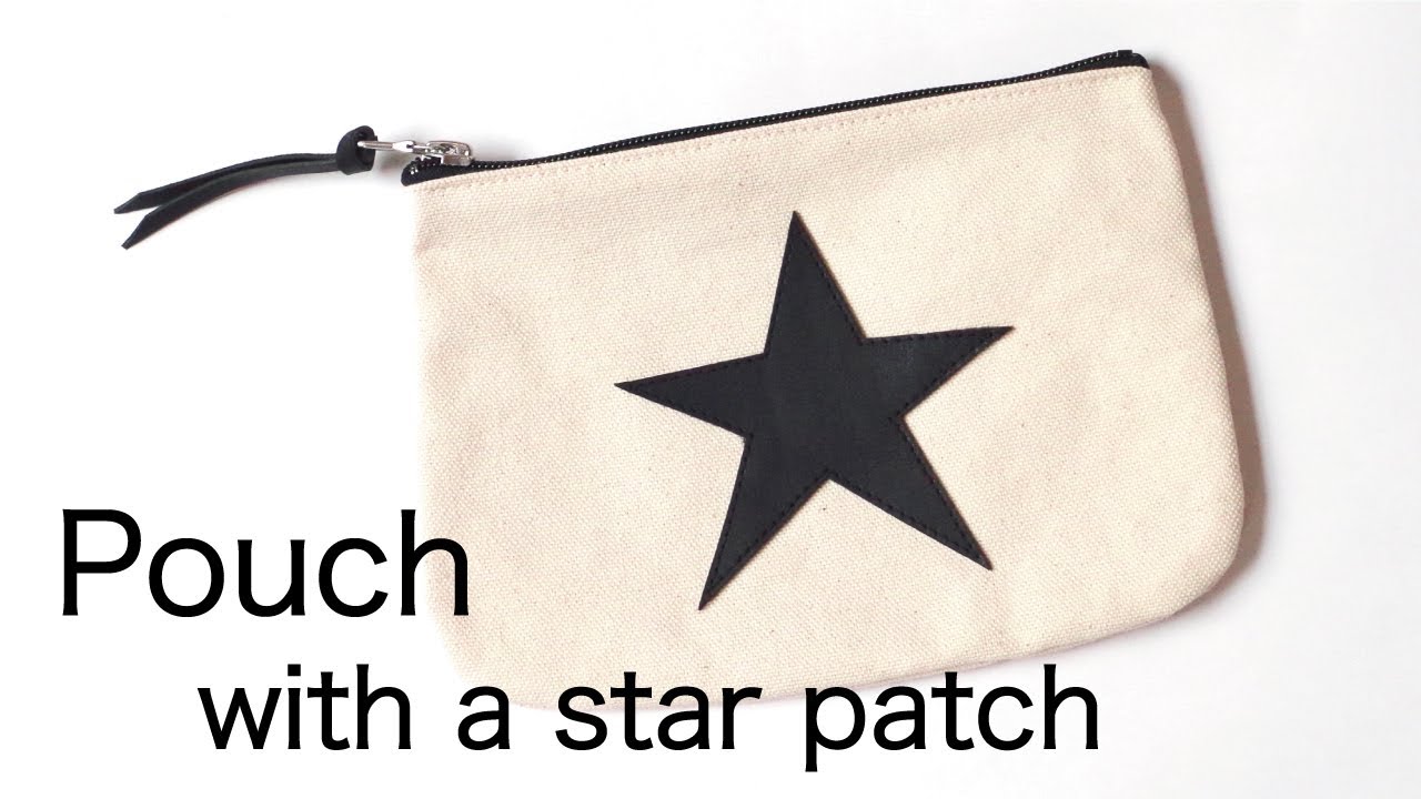 星が付いたファスナーポーチの作り方 / How to sew a pouch with a star patch @AKKA EM STUDIO