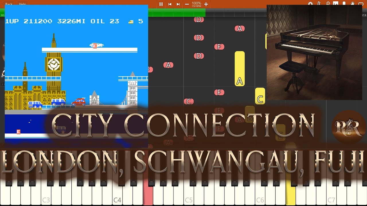 City Connection Music - Main BGM 2 London Schwangau Fuji NES Soundtrack - Synthesia Piano