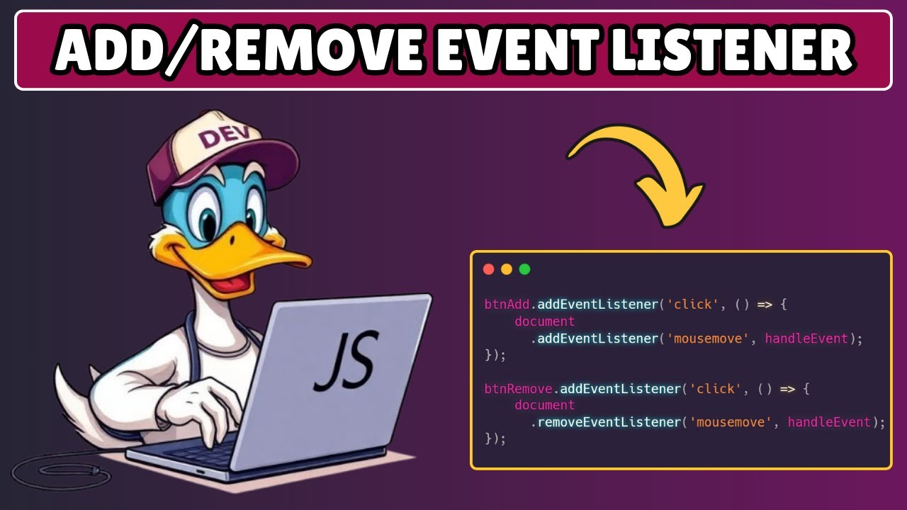 Как добавить и удалить прослушиватель событий в Javascript