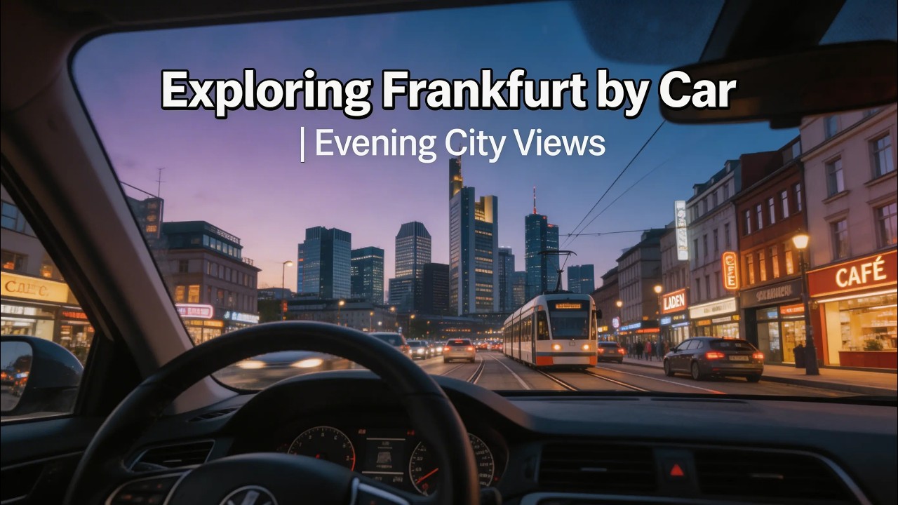 Golden Hour Drive in Frankfurt, Germany | Front View Experience 🏙️🎥🚗