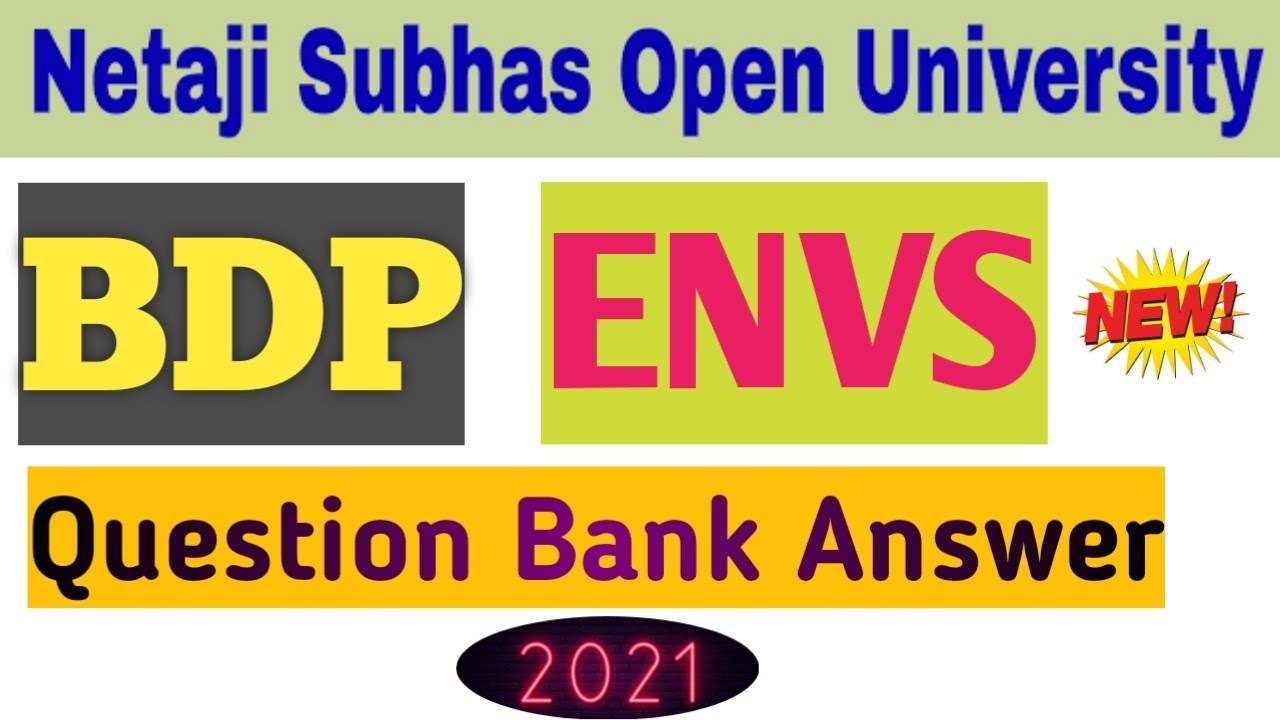 BDP ENVS Question Bank Answer || New Question Bank Answer ENVS || NSOU QUESTION BANK ANSWER ENVS ||