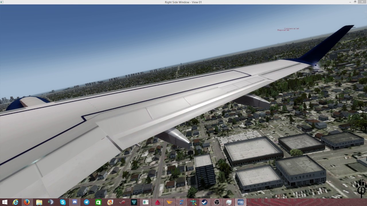 [P3D] Wing view taking off at Chicago-Midway Airport (KMDW) in an Embraer 175