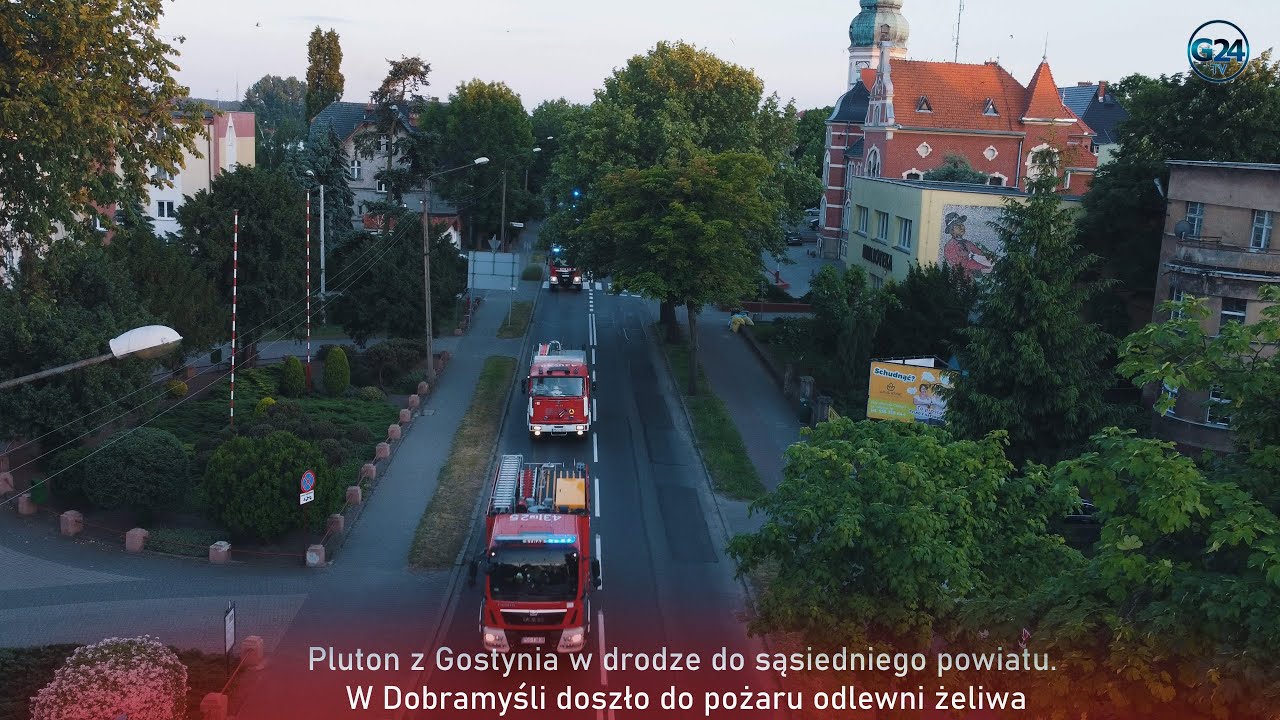 Pluton z Gostynia w drodze do sąsiedniego powiatu  W Dobramyśli doszło do pożaru odlewni żeliwa
