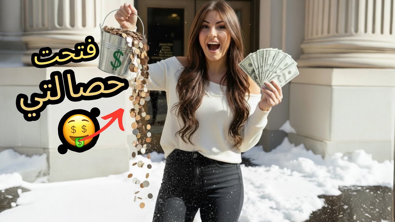 فتحت حصالتي وانصدمت من المبلغ الي بيها كم 100$ 💵💰