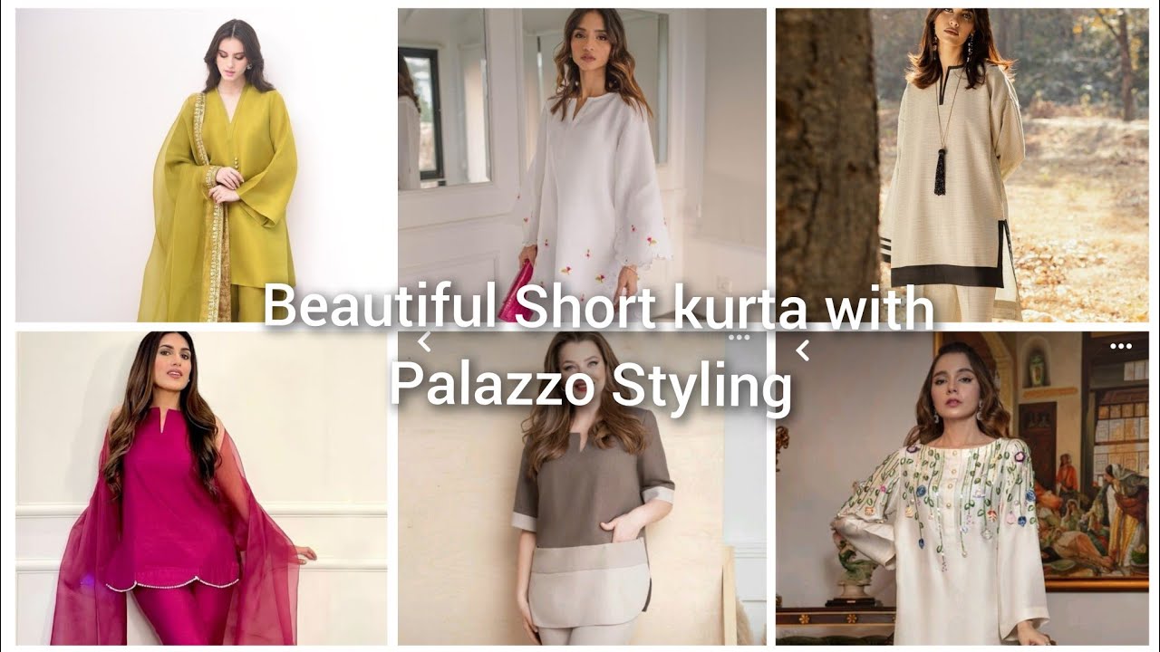 Beautiful Short kurta with Stylish Palazzo | How to Style Short Kurtis With Palazzo Ideas