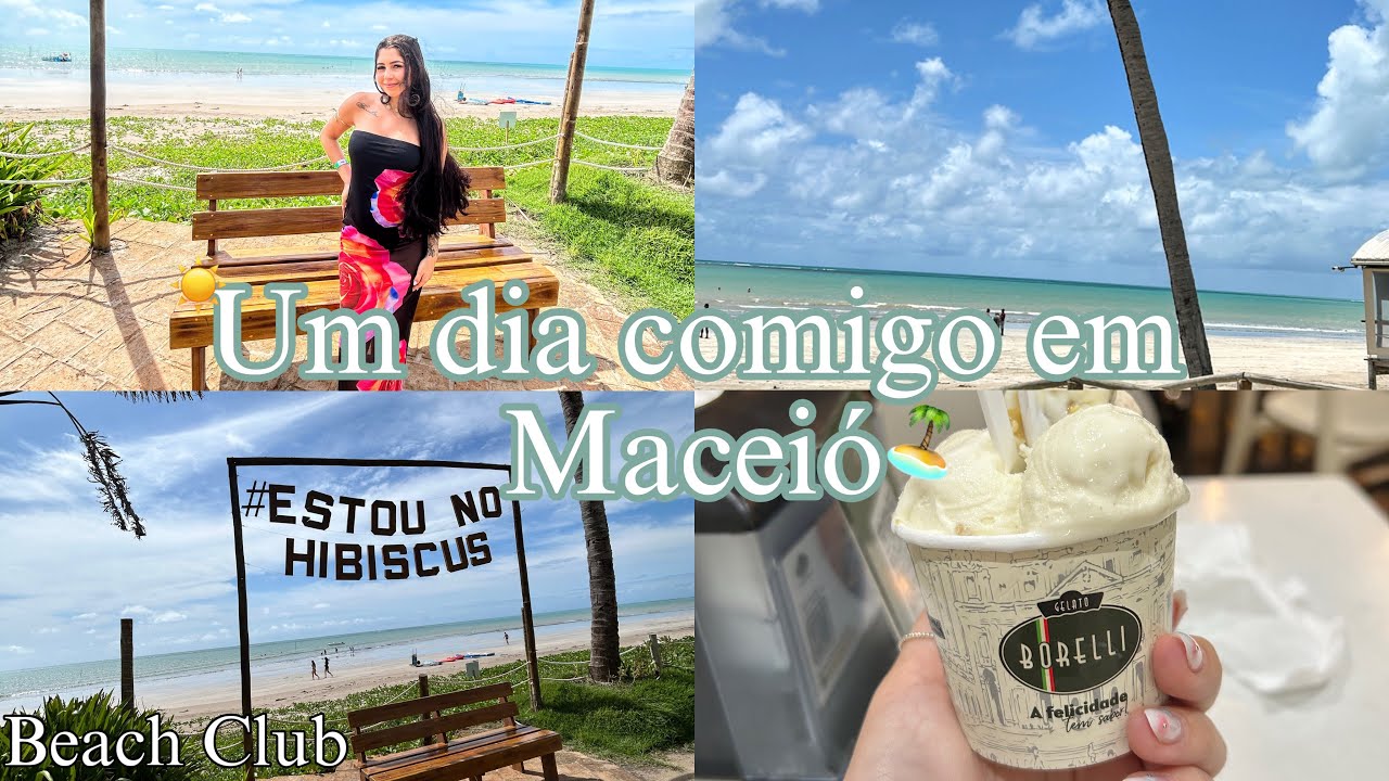 Um dia em Ipioca, Macei&oacute; 🌊 | Beach Club Hibiscus + Churrascaria &agrave; noite 🍖✨