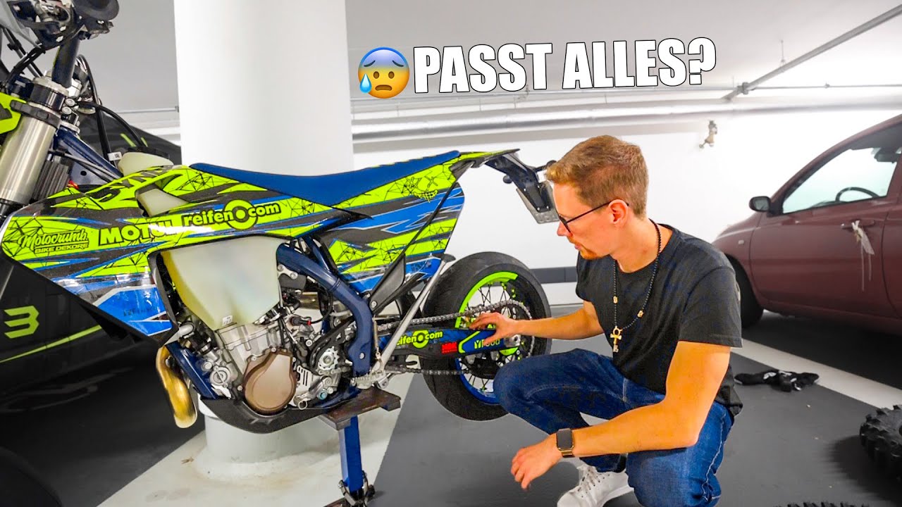 ICH MONTIERE FELGEN UND DEKOR AN DER HUSQVARNA FE501