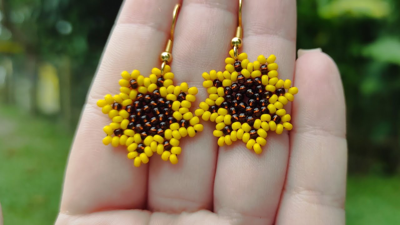 Girasoles con cuentas/crea tus propios accesorios con esta idea!🌻