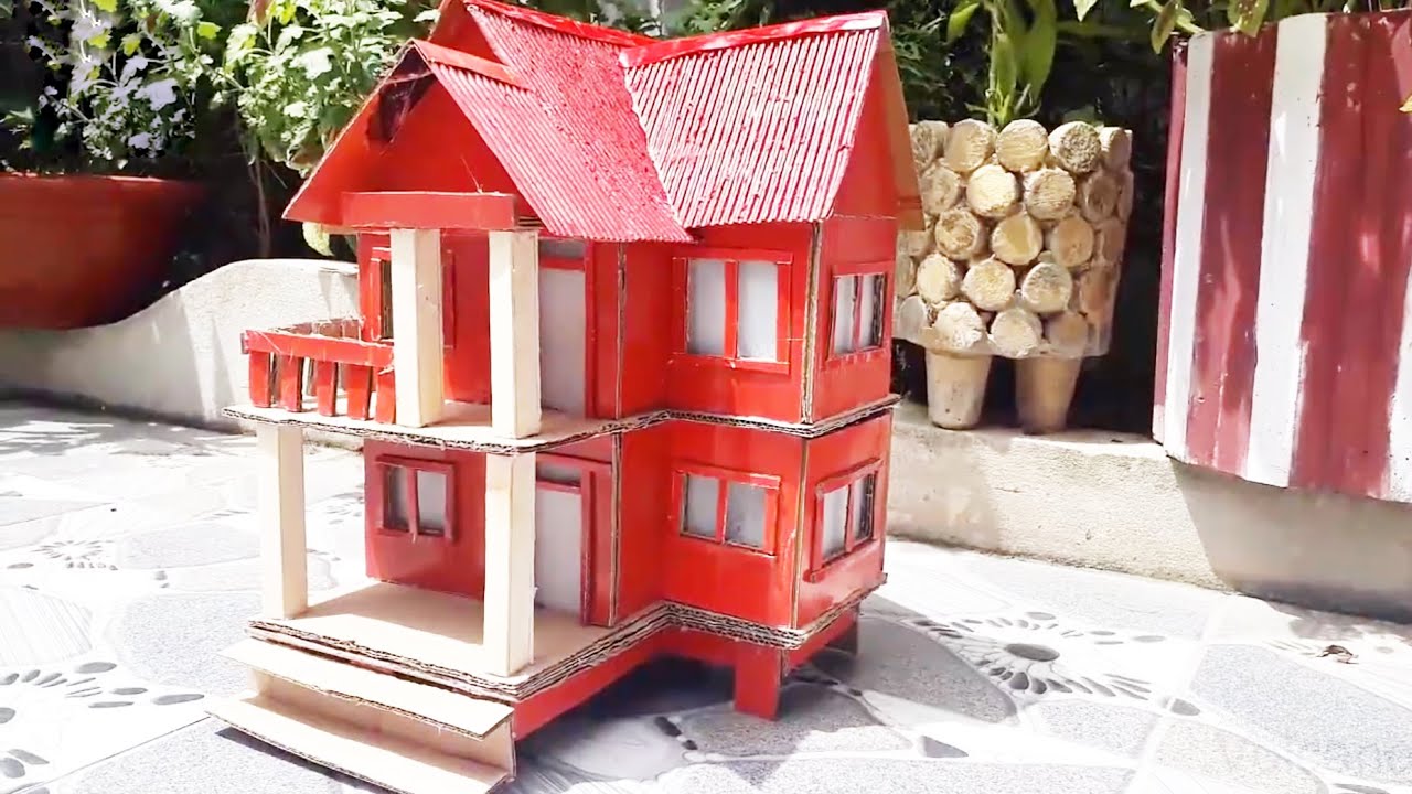 DIY~Building Dream Mini House model with cardboard - How to Make Awesome Mini House