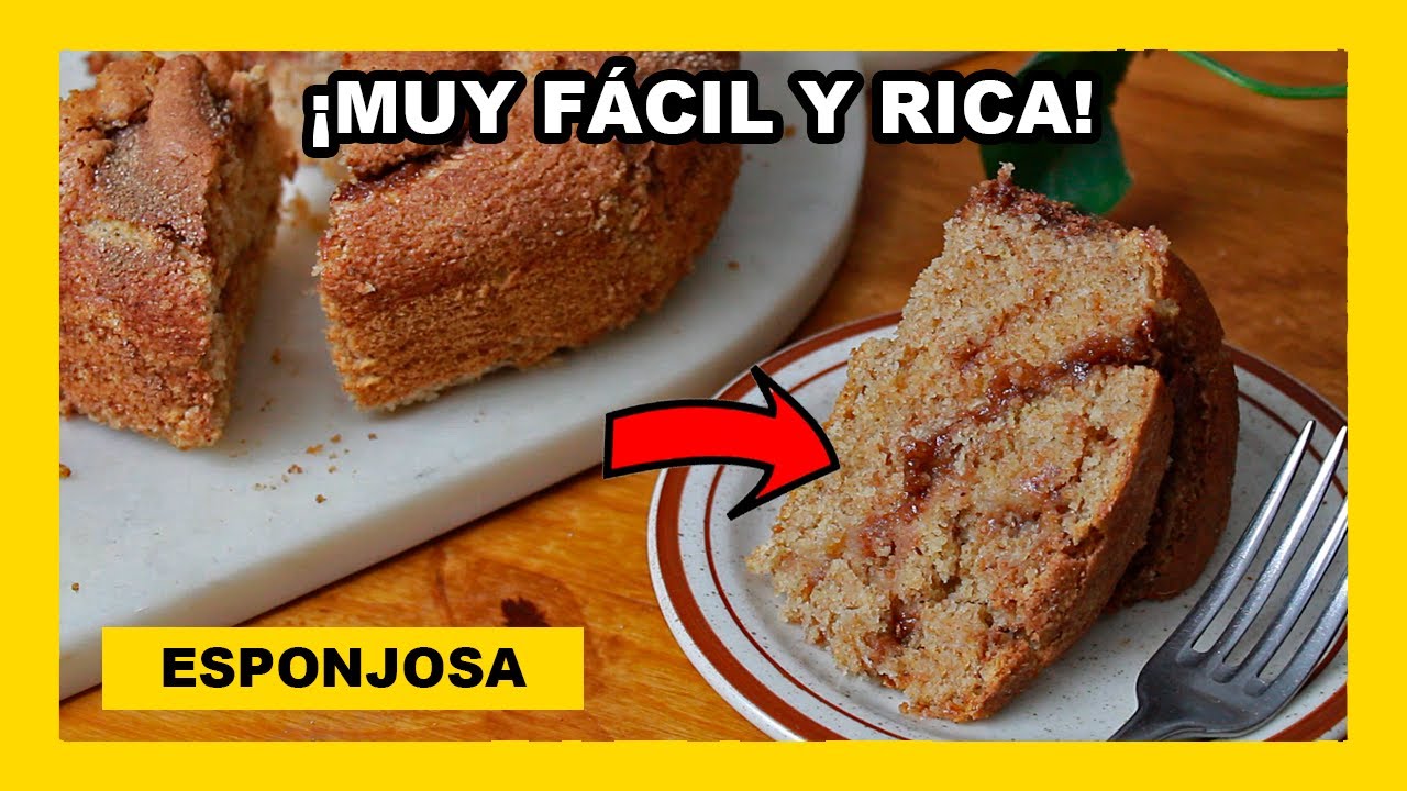 🔶 Receta de POSTRE r&aacute;pido: TORTA MARMOLADA de canela - vegano y saludable