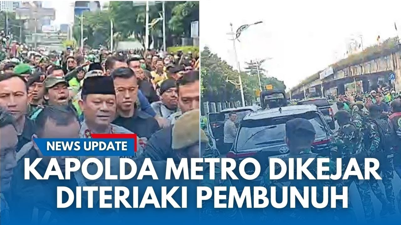 MENCEKAM! Kapolda Metro Diteriaki Pembunuh, Dilempari & Dikejar Massa Usai Hadiri Pemakaman Affan