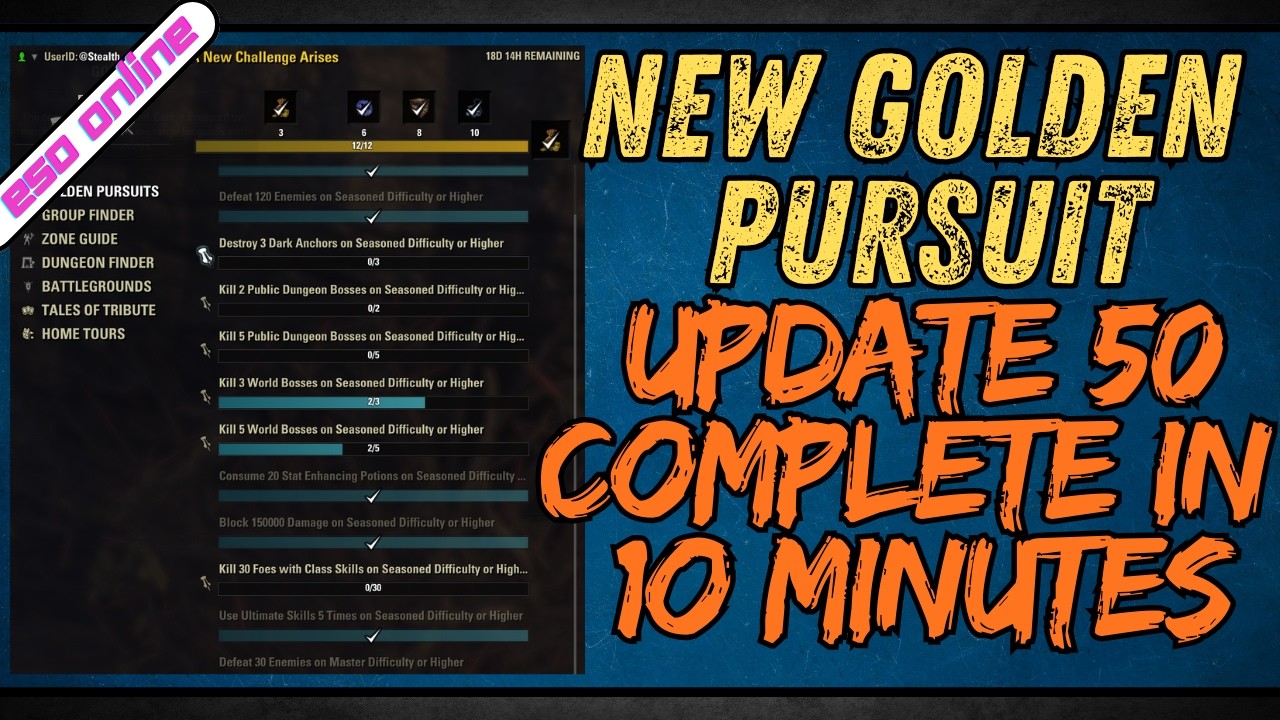 Do This NOW! Complete The New Golden Pursuit In Under 10 Mins (ESO Guide)