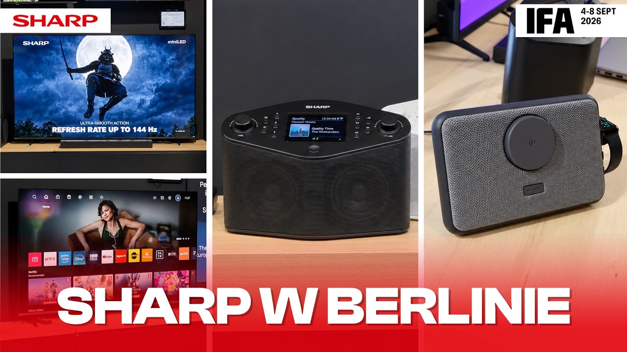 Niesamowite nowości SHARP na IFA 2026! 📺 MiniLED 144Hz, Micro Rower i Robot AI Poketomo!
