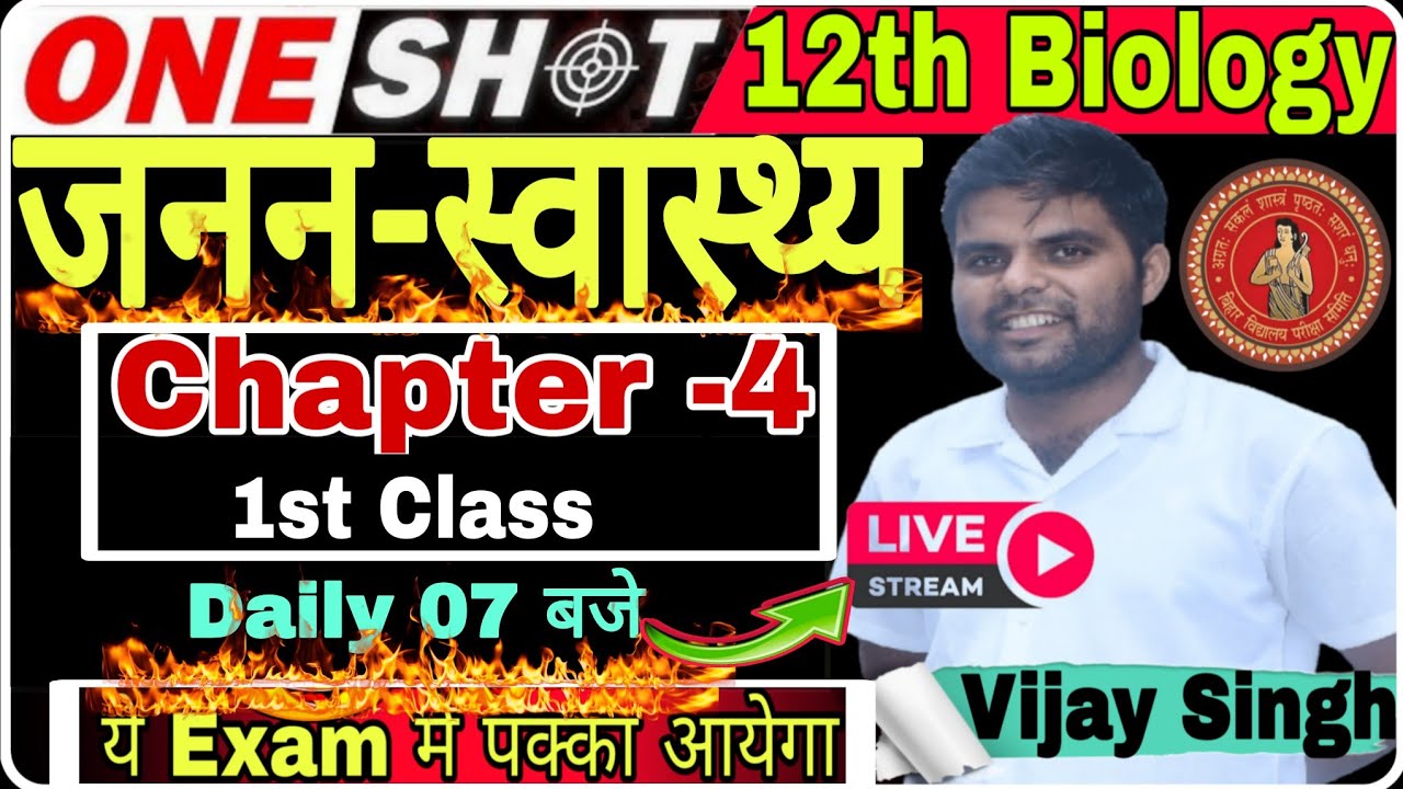 12th Biology Chapter 4 Reproductive Health का 1st class 