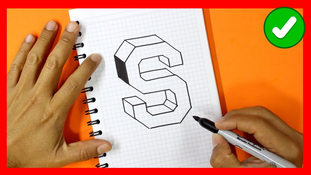 ✅ Dibujos muy FACILES -  Como Dibujar LETRAS en 3D letra S - Easy way to Draw 3D letters - Letter S