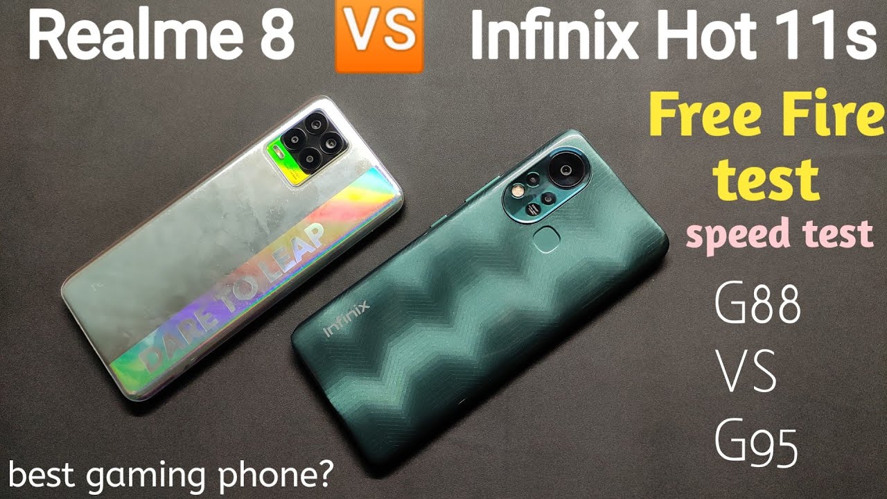Infinix Hot 11s VS Realme 8 || Free Fire test & speed test || G95 🆚 G88😱