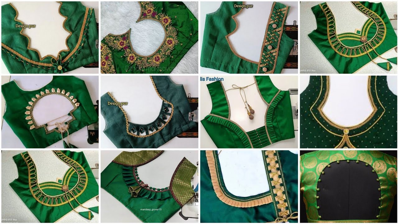 Latest Green Colour Blouse Designs New Model/Green Blouse Back Neck Designs/Blouse ki Design/Blouse