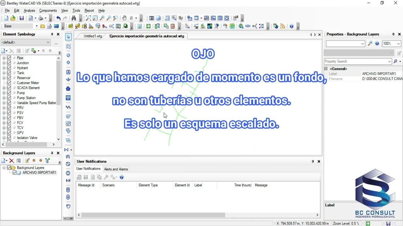 Importar archivos desde Autocad a Watercad