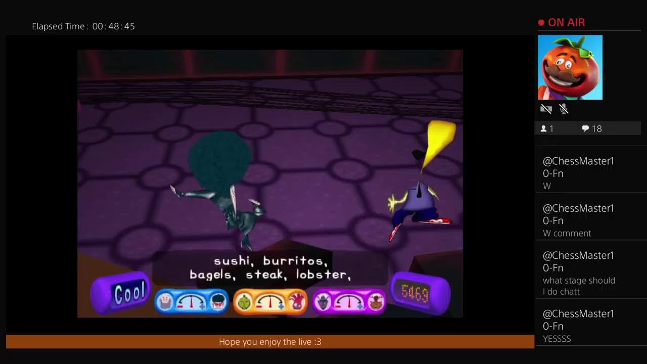 Playing PaRappa 2!