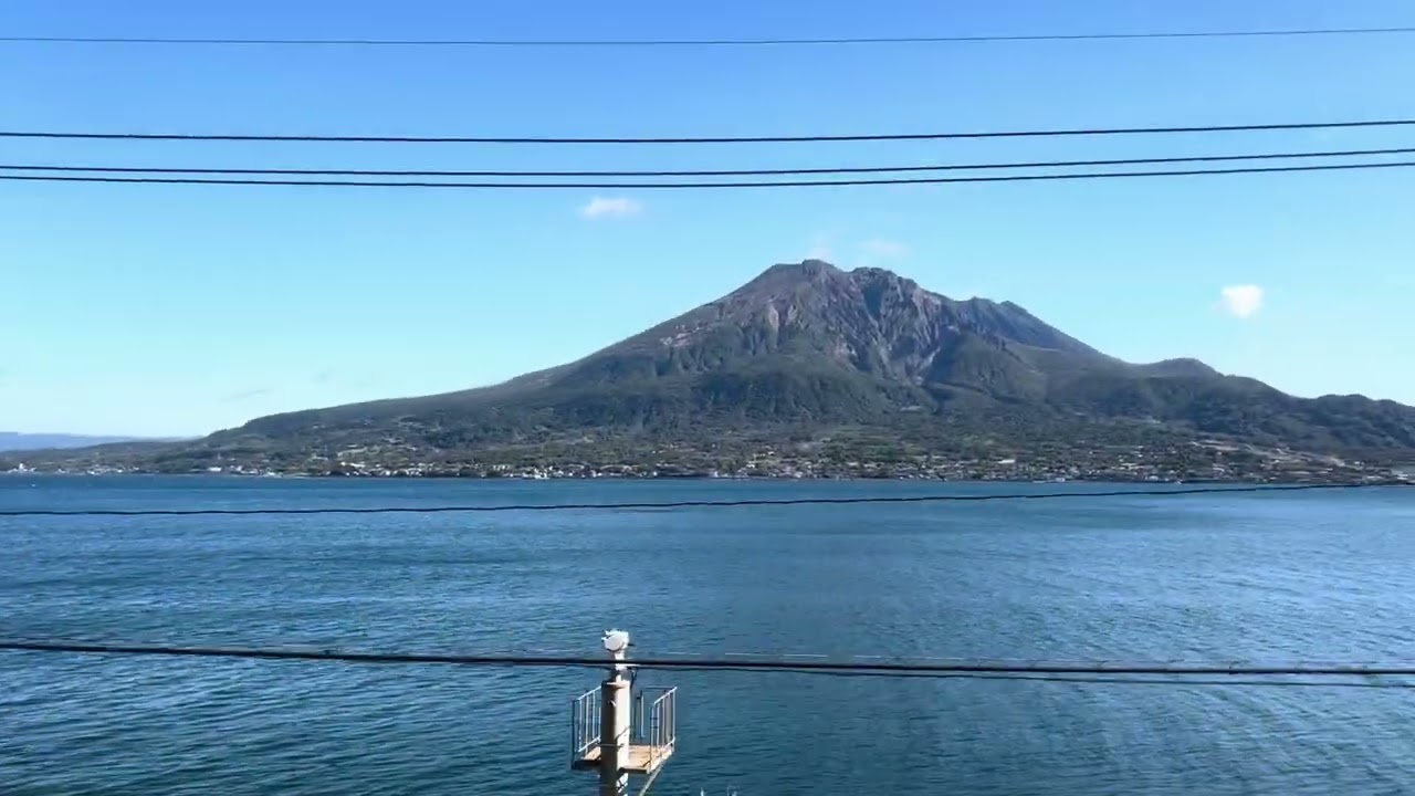 【絶景区間】特急きりしま号から見る桜島 787系走行音・ジョイント音・左側車窓
