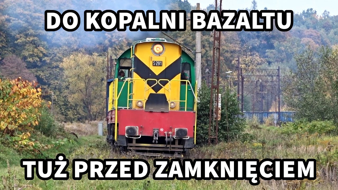 Jeden z ostatnich pociągów do kopalni bazaltu w Wilkowie. Lokomotywa zakładowa S-291