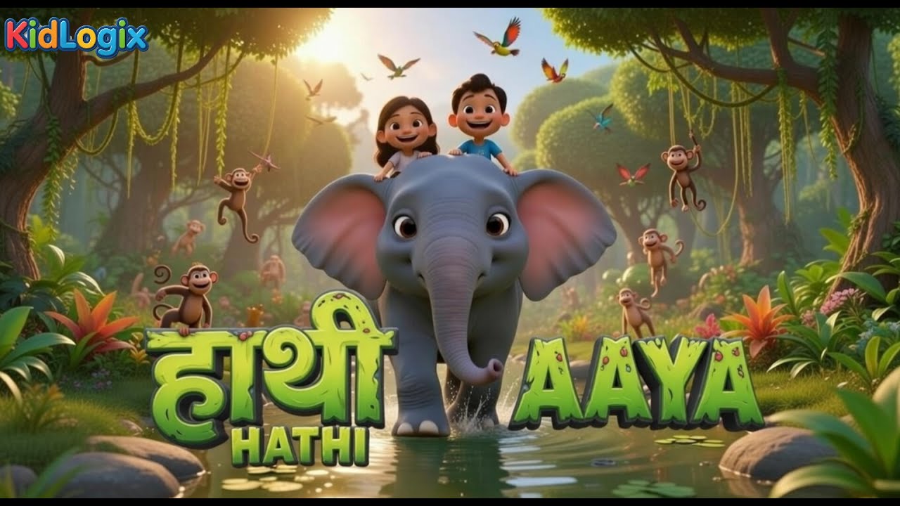 Hathi Aaya 🐘 | Elephant Rhyme for Kids @KidLogix 