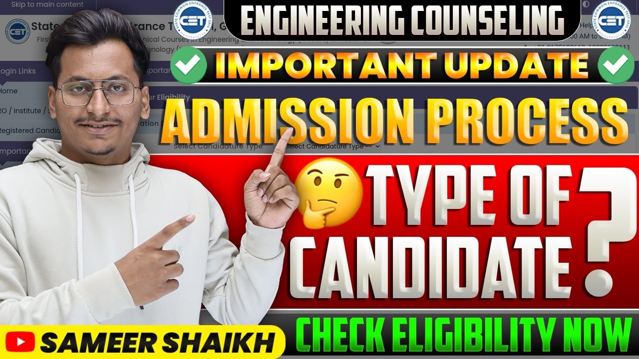 IMPORTANT UPDATE💡|Admission Process|Type of Candidate in Cap Round 2024|Check Your Eligibility Now🛑|