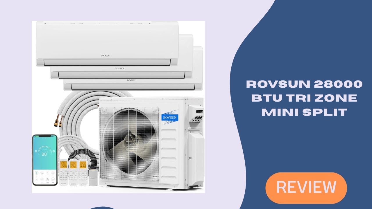 ROVSUN WiFi 3-Zone 28000 BTU Ductless Mini Split AC/Heat Pump – Smart, Quiet & Energy Efficient