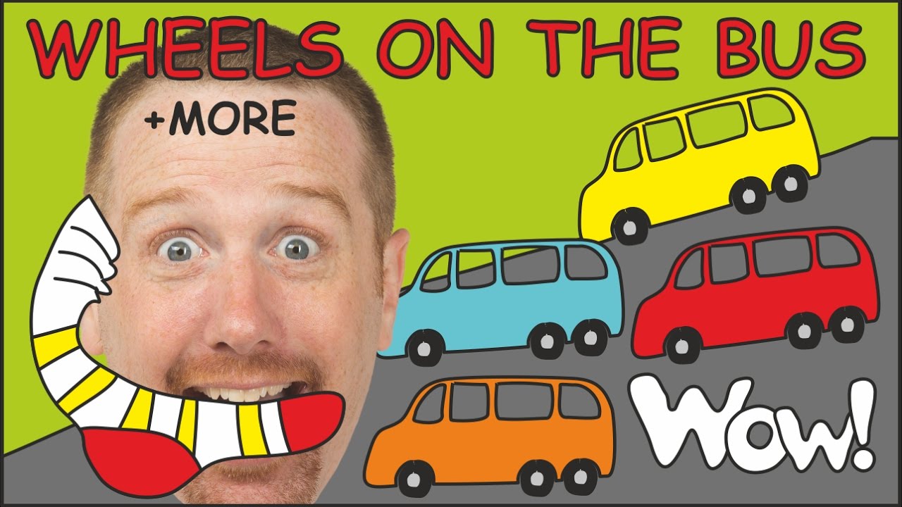 Wheels on the Bus | Playground for Kids + MORE Funny Stories from Steve and Maggie | Wow English TV