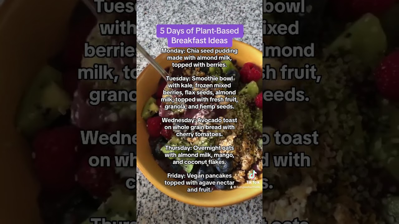 5 Plant-based Breakfast Ideas #livingwellwithelle #healthylifestyle #wellnessforlife