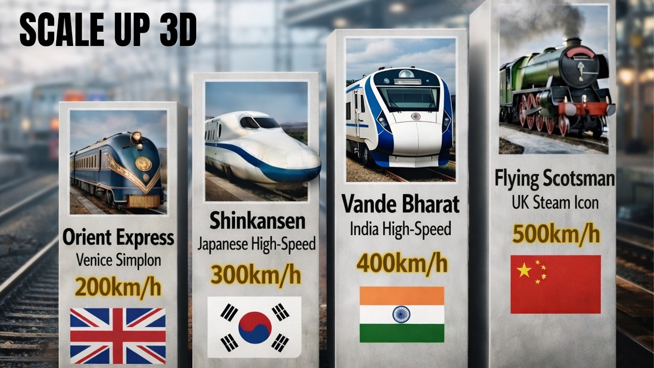 World’s Fastest Trains Speed Comparison (3D) 🚄