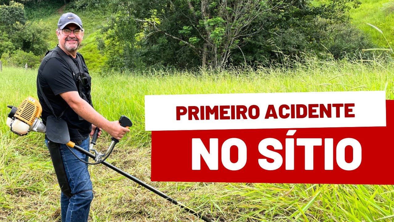 COMEÇANDO NOSSO SÍTIO DO ZERO (concluindo a captação da água, roçando e acidente c/ o pé de mamão)