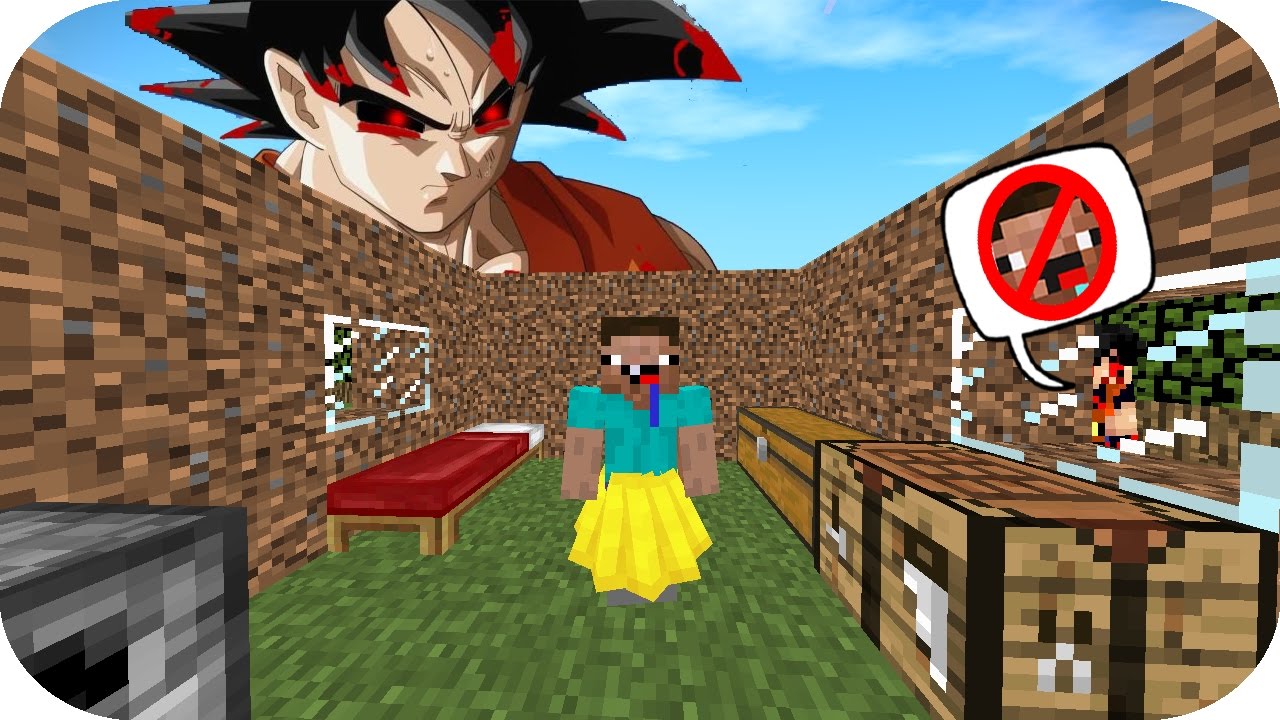 NOOB VS CREEPYPASTA CASA SON GOKU MINECRAFT TROLL + ROLEPLAY
