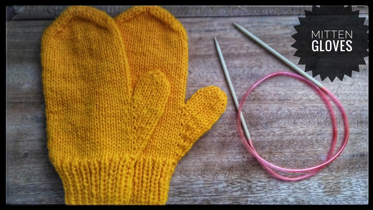 How to knit a mitten gloves with circular needles, step by step tutorial. @NgJnw 