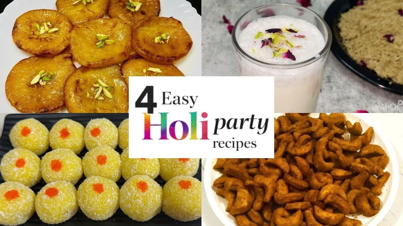 4 Easy Holi Party Menu | Holi Special Recipes | Quick Holi Snacks & Sweets