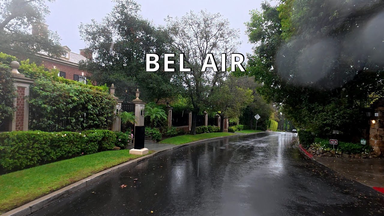 Driving in Rain Bel Air, Los Angeles, CA