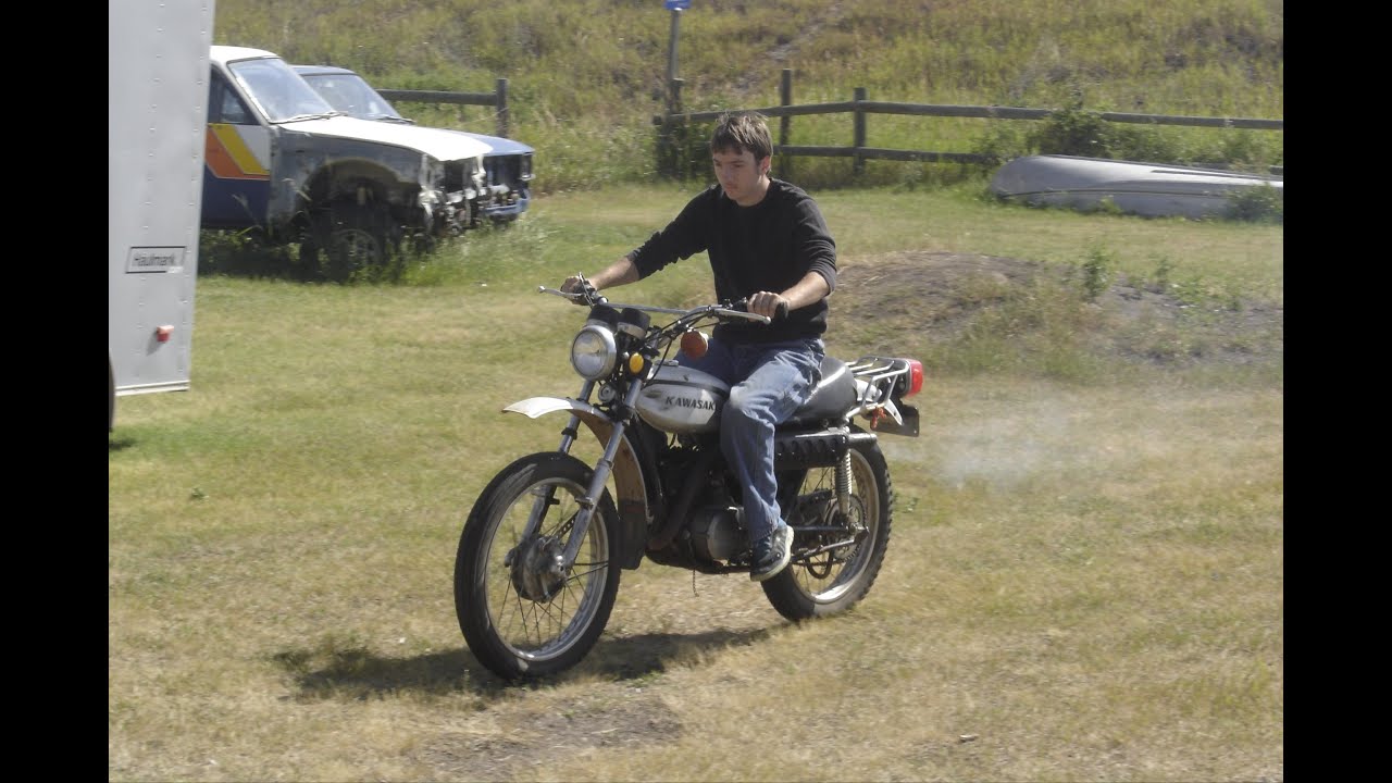 Old 1974 Kawasaki F7 175 Enduro Motorcycle
