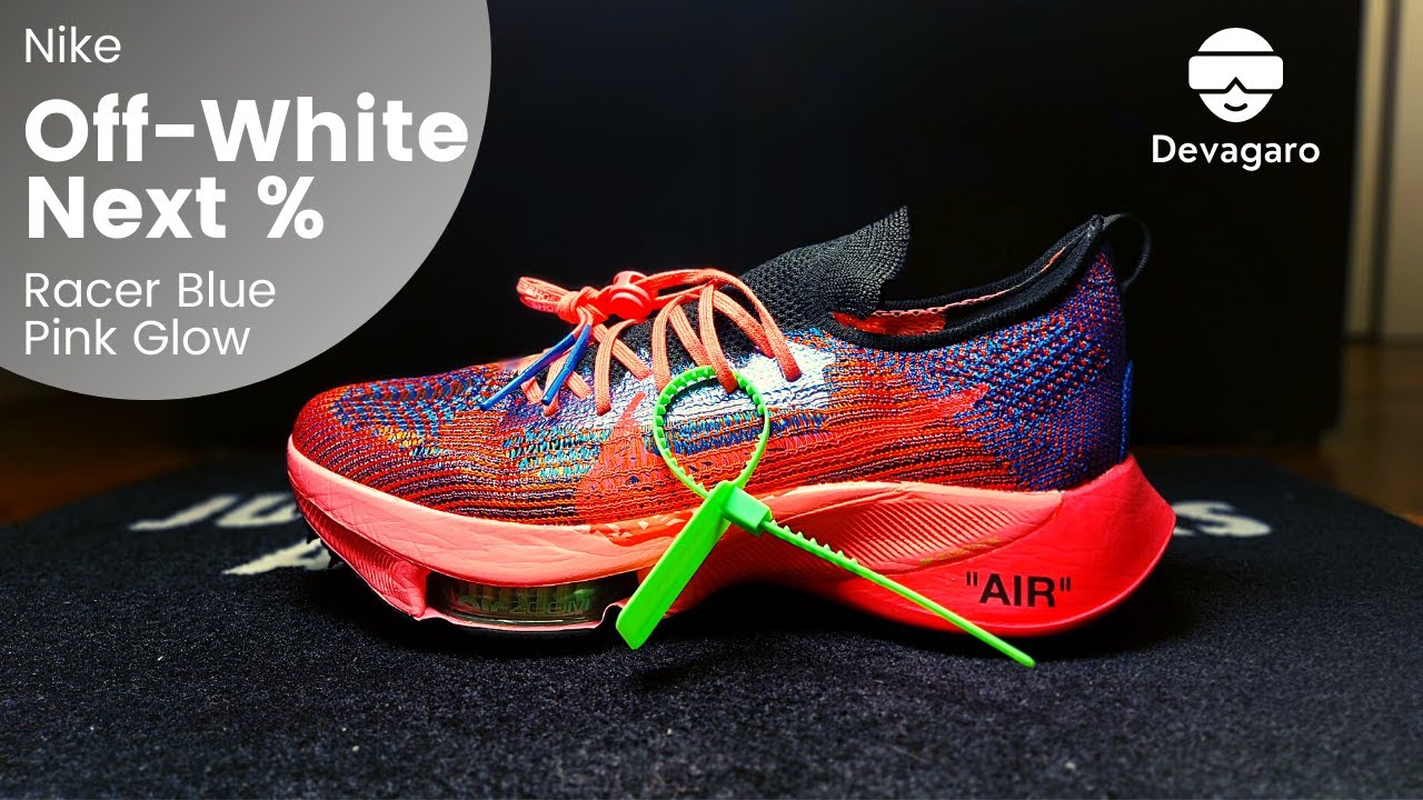 Blending High Fashion & Performance Tech Nike x Off-White Air Zoom Tempo Next % Racer Blue Pink Glow