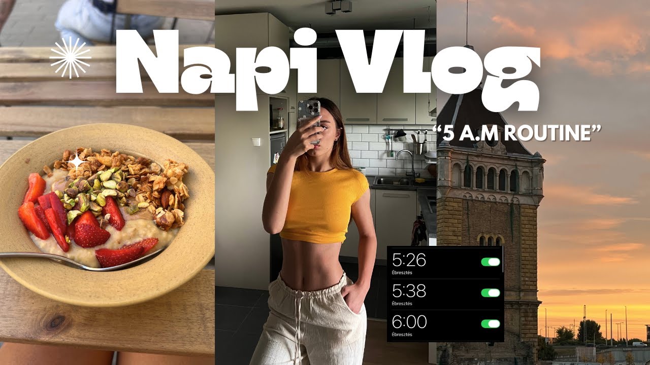 NAPI VLOG ☀️🧘‍♀️ – 5 AM rutin, pilates oktatás, kondi & vision board