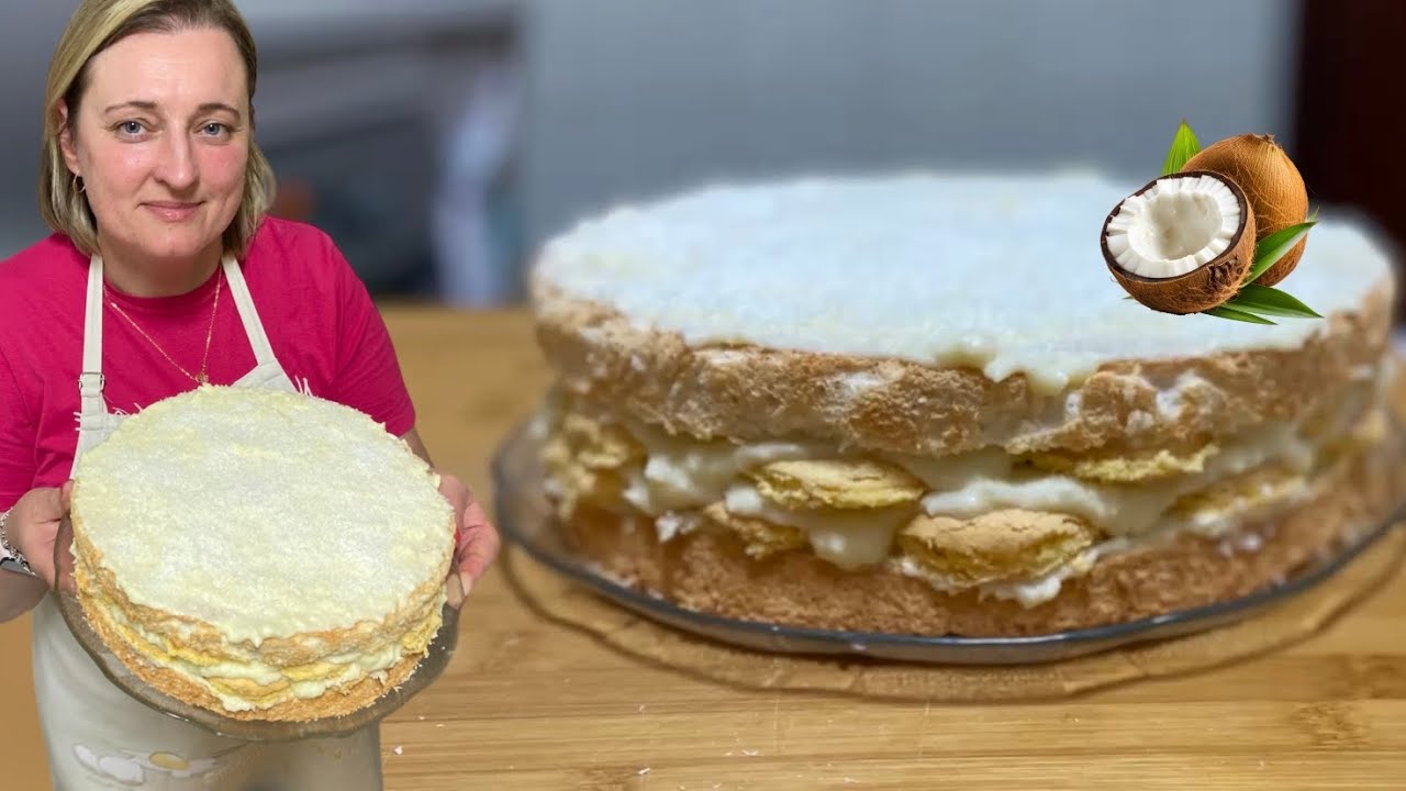Bolo de COCO Ucraniano! DELICIOSO E FÁCIL FAZER