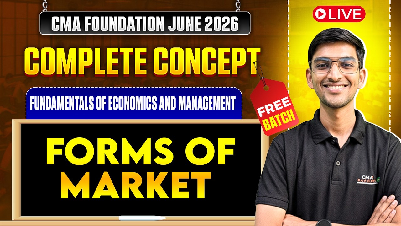 Forms of Market | Economics & Management | CMA Foundation June 2026 | Karan Garg Sir