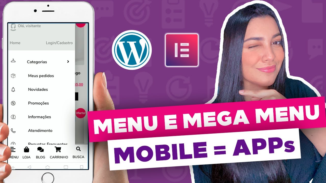 Como Criar um MENU MOBILE NO ELEMENTOR Pro (Menu e Mega Menu iguais de aplicativos)